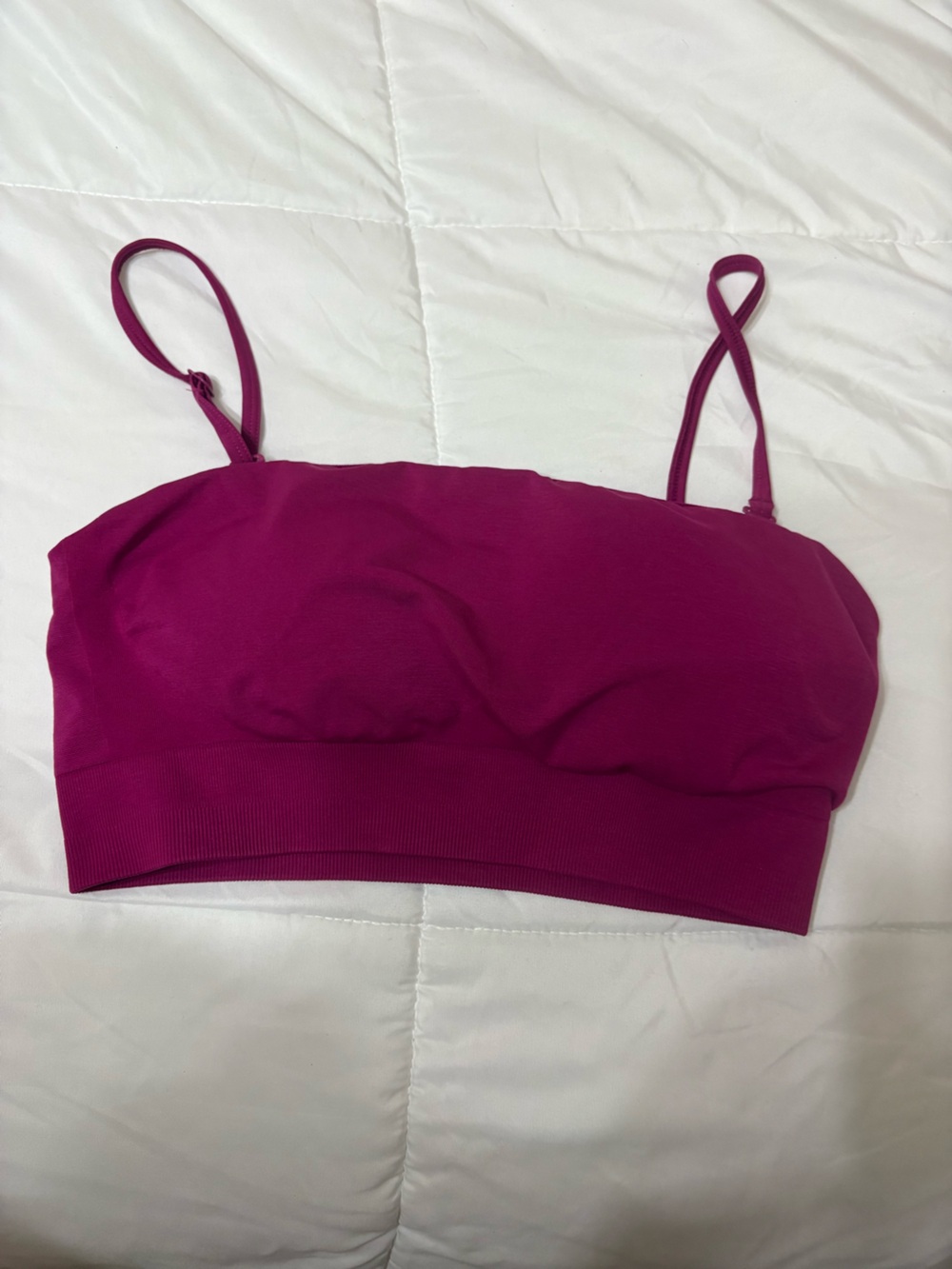 Alphalete Fuchsia Bandeau Bralette with Thin Straps